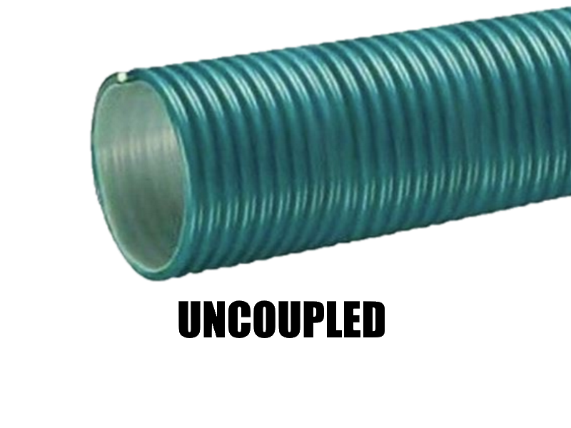 Amphibian Series Heavy Duty Polyurethane-Lined Material Hose Uncoupled